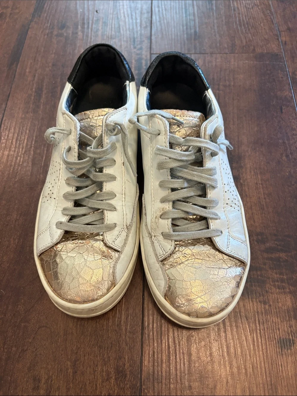 P448 White Sneakers with Rose Gold Accents - Picture 7 of 10